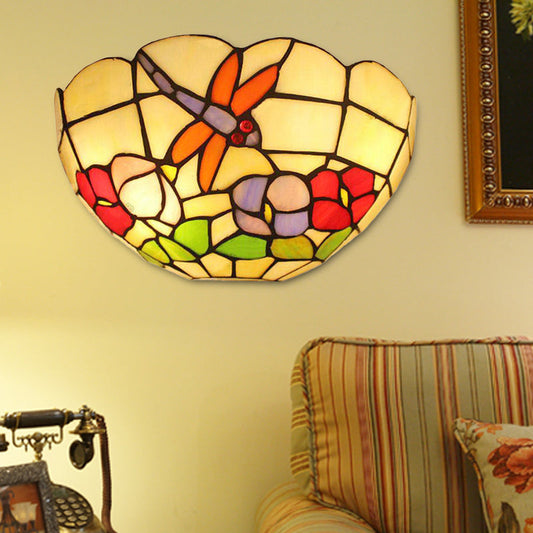 Frendorf | Libelle Wandschijnwerper Licht Lodge Gehard Glas 2 Lampen Wandmontage Licht met Kom Schaduw