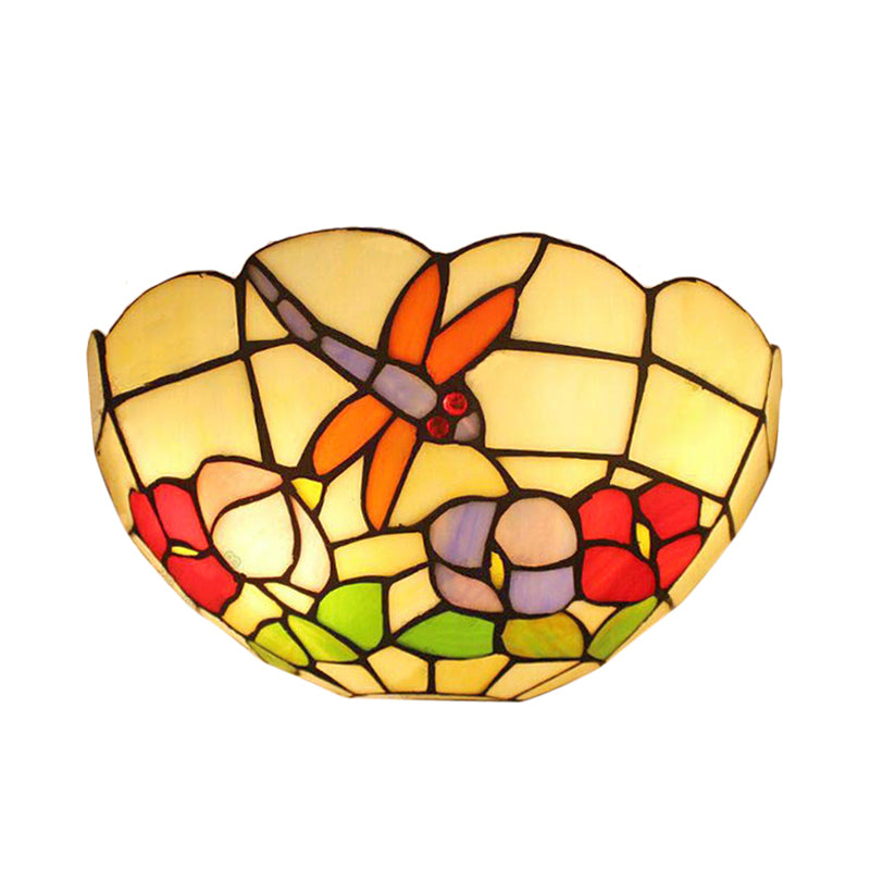 Frendorf | Libelle Wandschijnwerper Licht Lodge Gehard Glas 2 Lampen Wandmontage Licht met Kom Schaduw