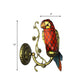Frendorf | Rustiek Vintage Rode/Blauwe Papegaai Wandlamp Gehard Glas 1 Lichts Wandarmatuur Verlichting in Messing