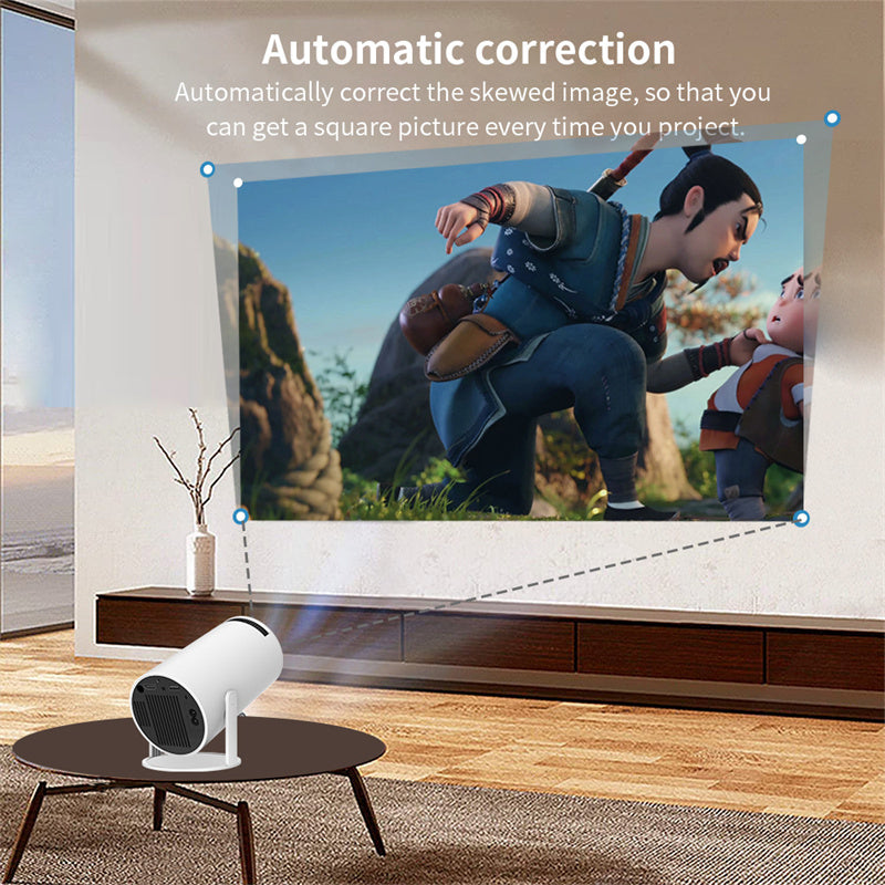 Frendorf | Tragbarer 4K Smart Beamer mit WiFi & Bluetooth 180 Grad Projektionswinkel Autofokus