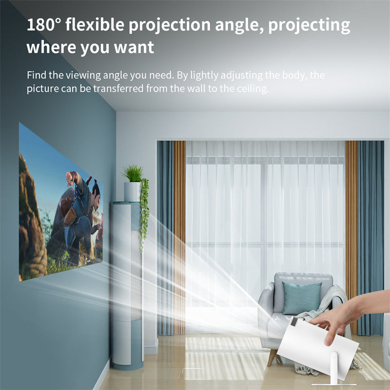 Frendorf | Tragbarer 4K Smart Beamer mit WiFi & Bluetooth 180 Grad Projektionswinkel Autofokus