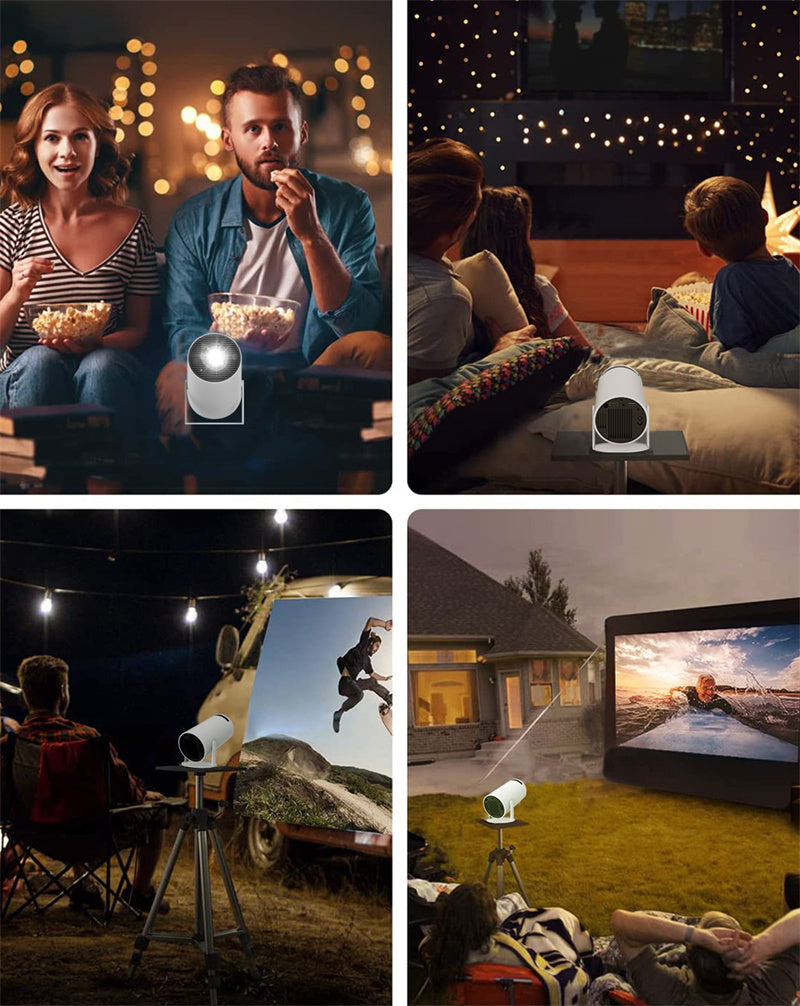 Frendorf | Tragbarer 4K Smart Beamer mit WiFi & Bluetooth 180 Grad Projektionswinkel Autofokus