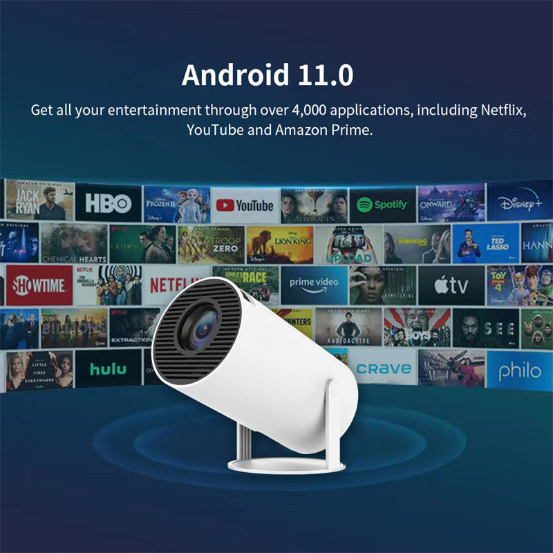 Frendorf | Tragbarer 4K Smart Beamer mit WiFi & Bluetooth 180 Grad Projektionswinkel Autofokus