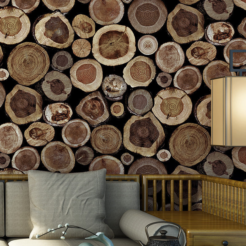 Holztapete Rolle Rustikal 3D Konstruktion Wandkunst in heller Farbe, 33' L x 20.5" B