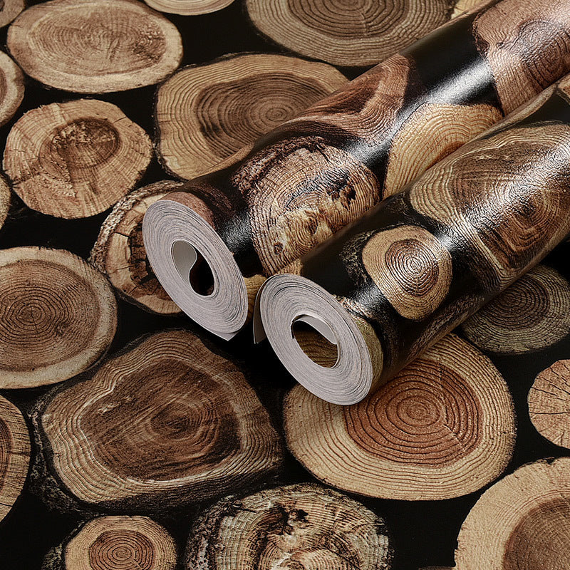 Holztapete Rolle Rustikal 3D Konstruktion Wandkunst in heller Farbe, 33' L x 20.5" B