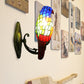 Frendorf | 1 Kopf Papagei Wandlampe Lodge-Stil Buntglas-Wandleuchte aus Messing für das Wohnzimmer