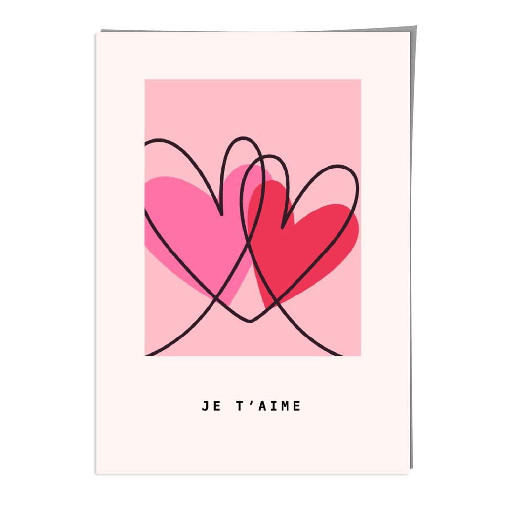 Je T'aime Skizzen Herzen Kunstdruck