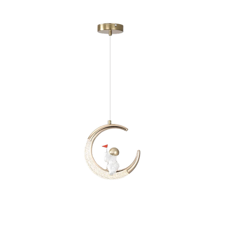 Frendorf | AstroMoon Kinder LED Pendelleuchte | Kreatives Astronautendesign | Mondlicht | Stimmungsvolle Beleuchtung