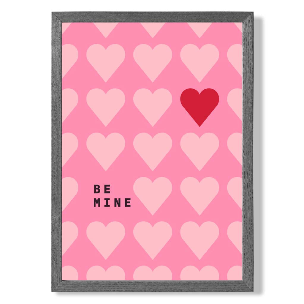 Be Mine Herzen Rahmen Kunstdruck
