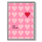Be Mine Herzen Rahmen Kunstdruck