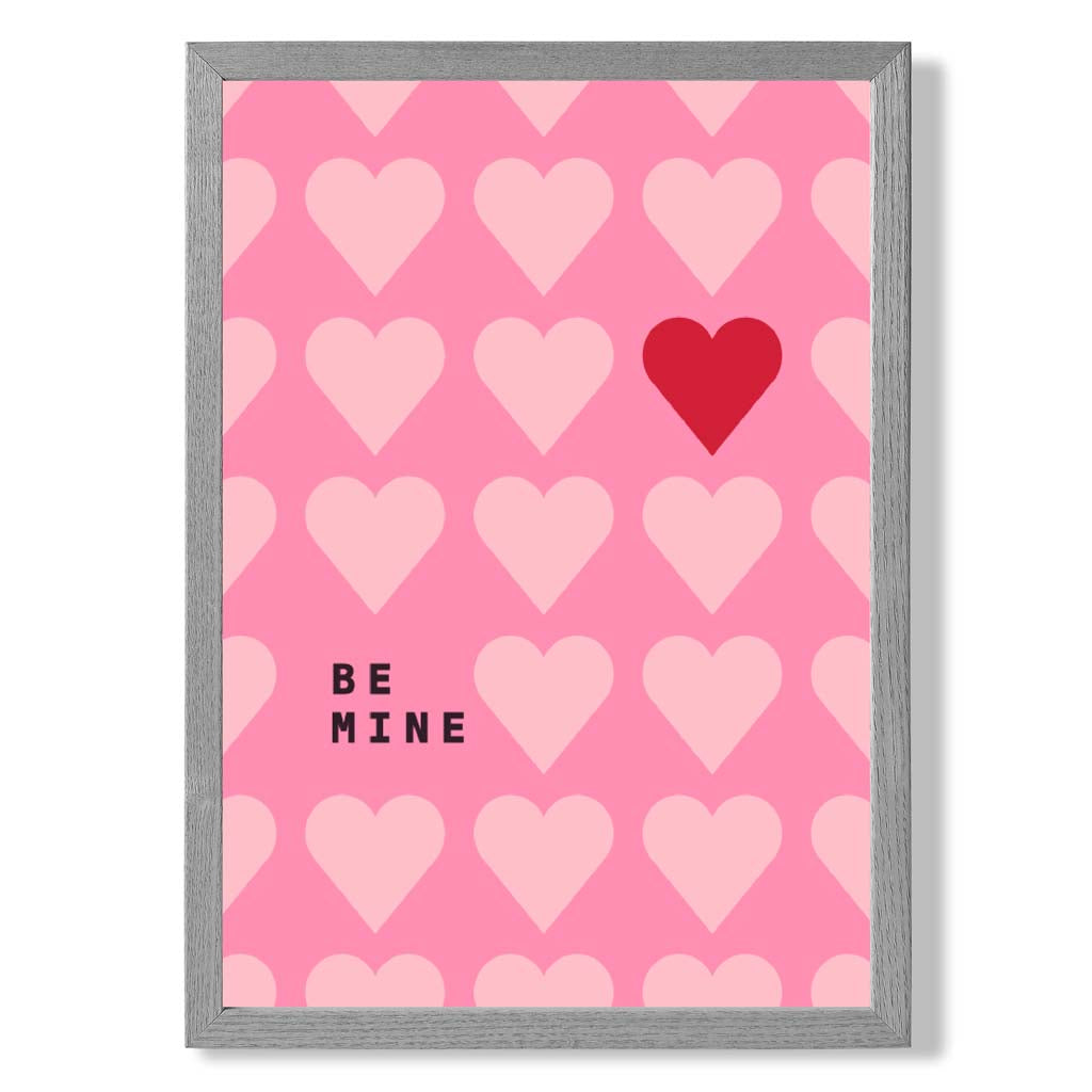 Be Mine Herzen Rahmen Kunstdruck