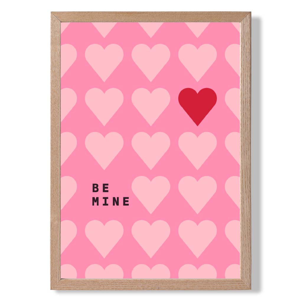 Be Mine Herzen Rahmen Kunstdruck