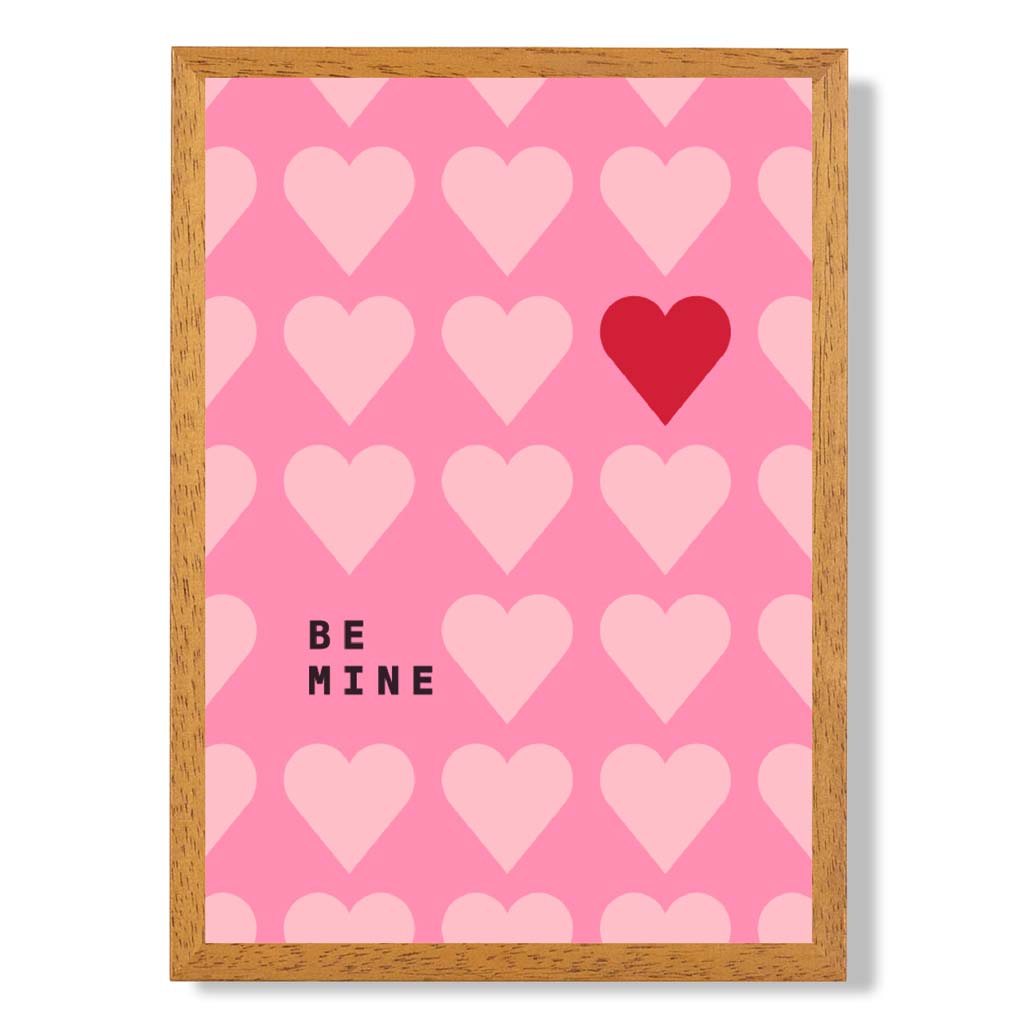 Be Mine Herzen Rahmen Kunstdruck