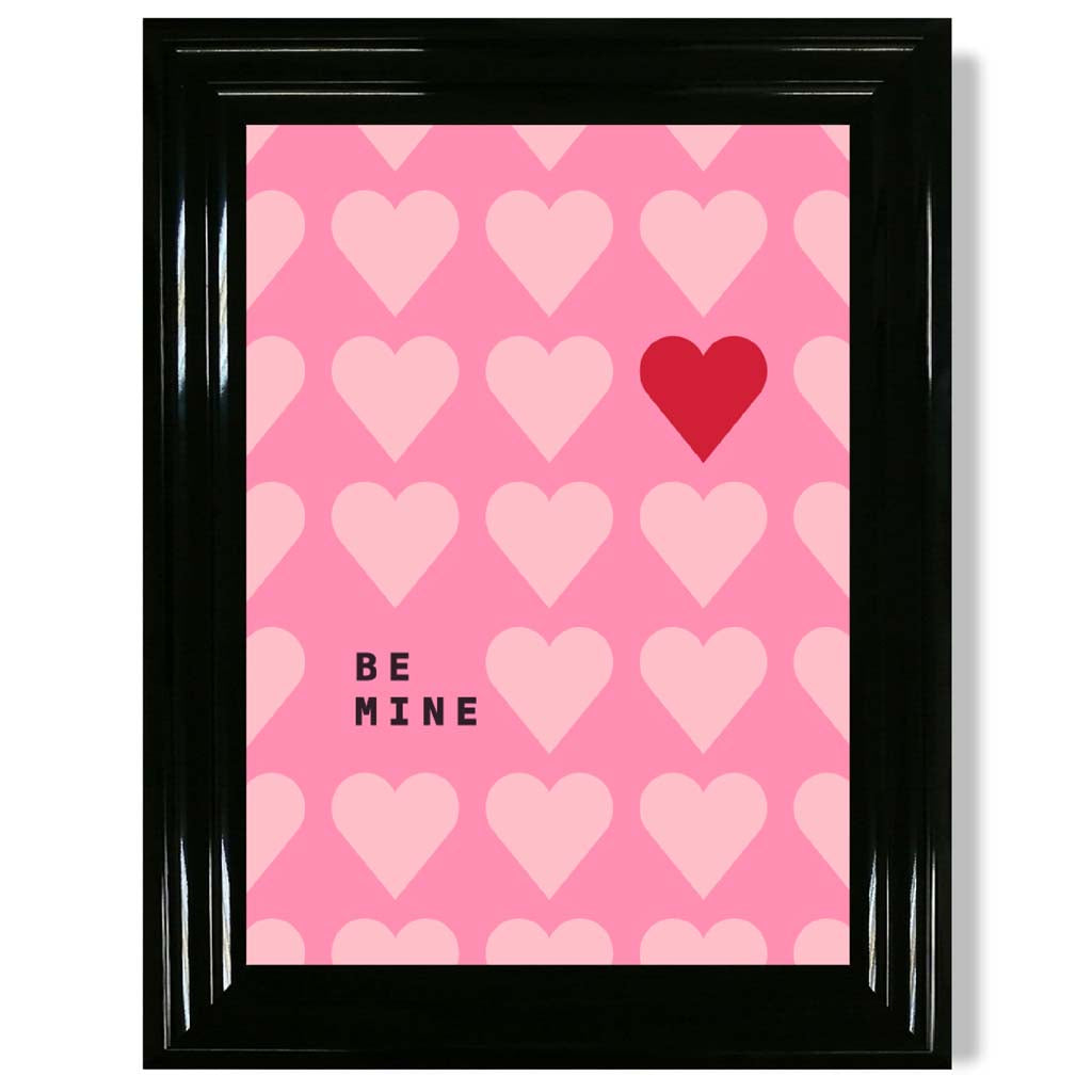 Be Mine Herzen Rahmen Kunstdruck