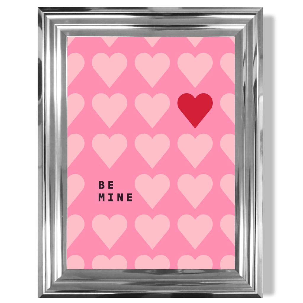 Be Mine Herzen Rahmen Kunstdruck