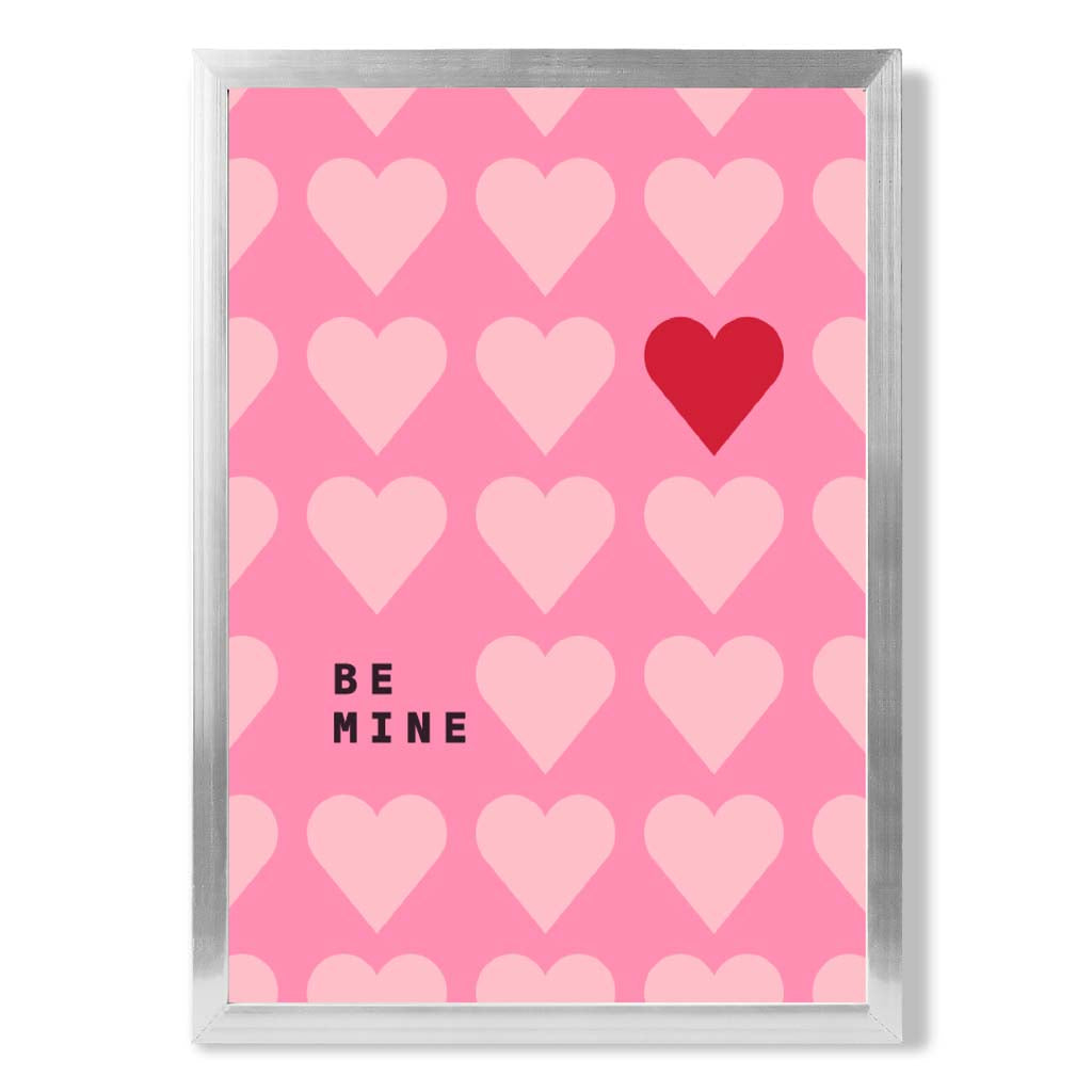 Be Mine Herzen Rahmen Kunstdruck