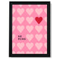 Be Mine Herzen Rahmen Kunstdruck