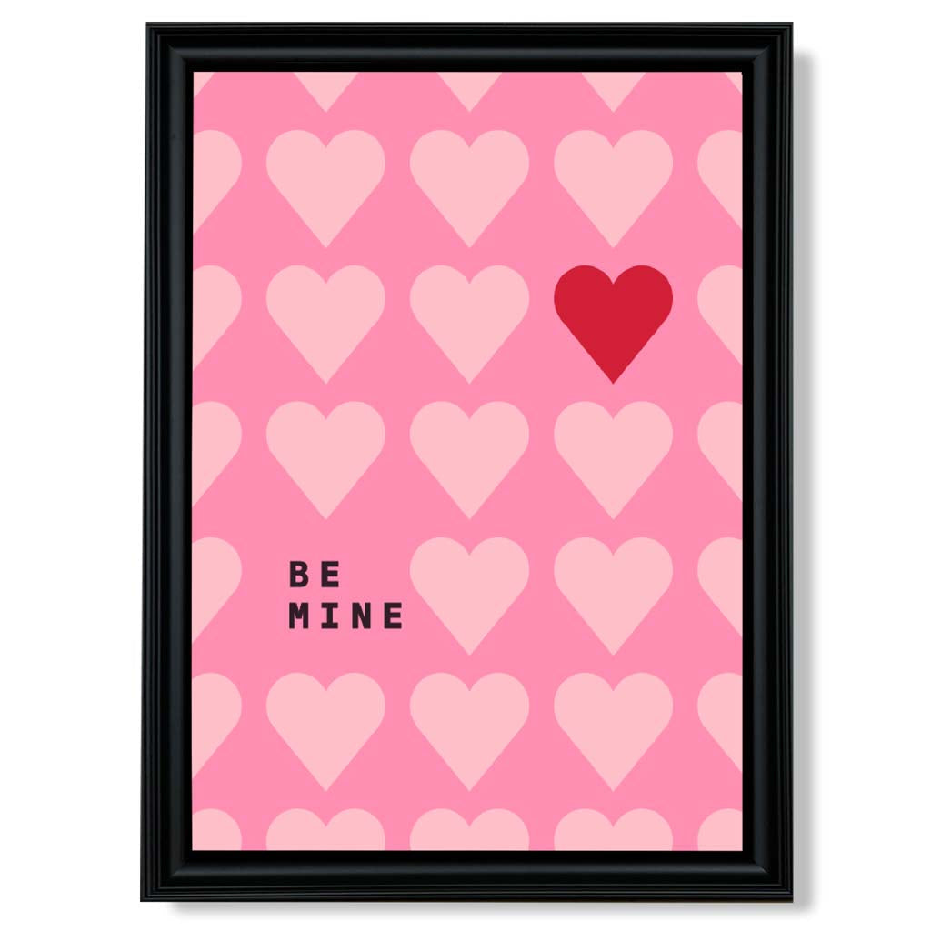 Be Mine Herzen Rahmen Kunstdruck