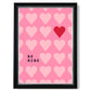 Be Mine Herzen Rahmen Kunstdruck