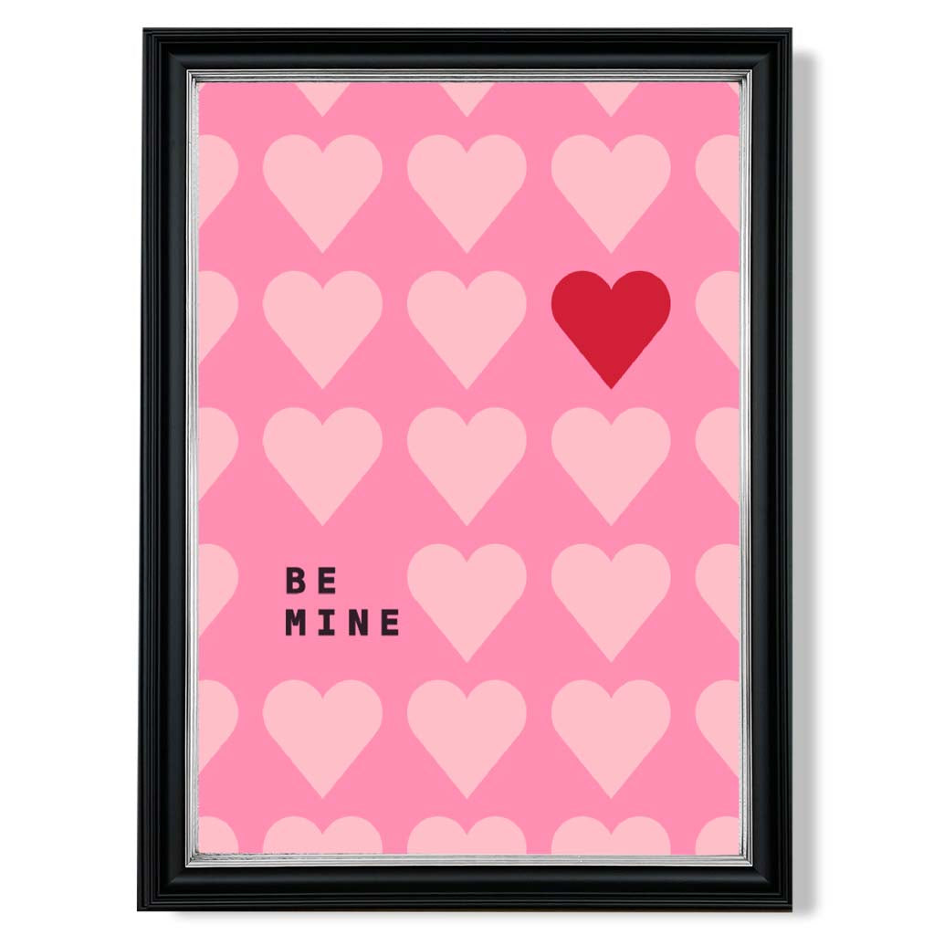 Be Mine Herzen Rahmen Kunstdruck