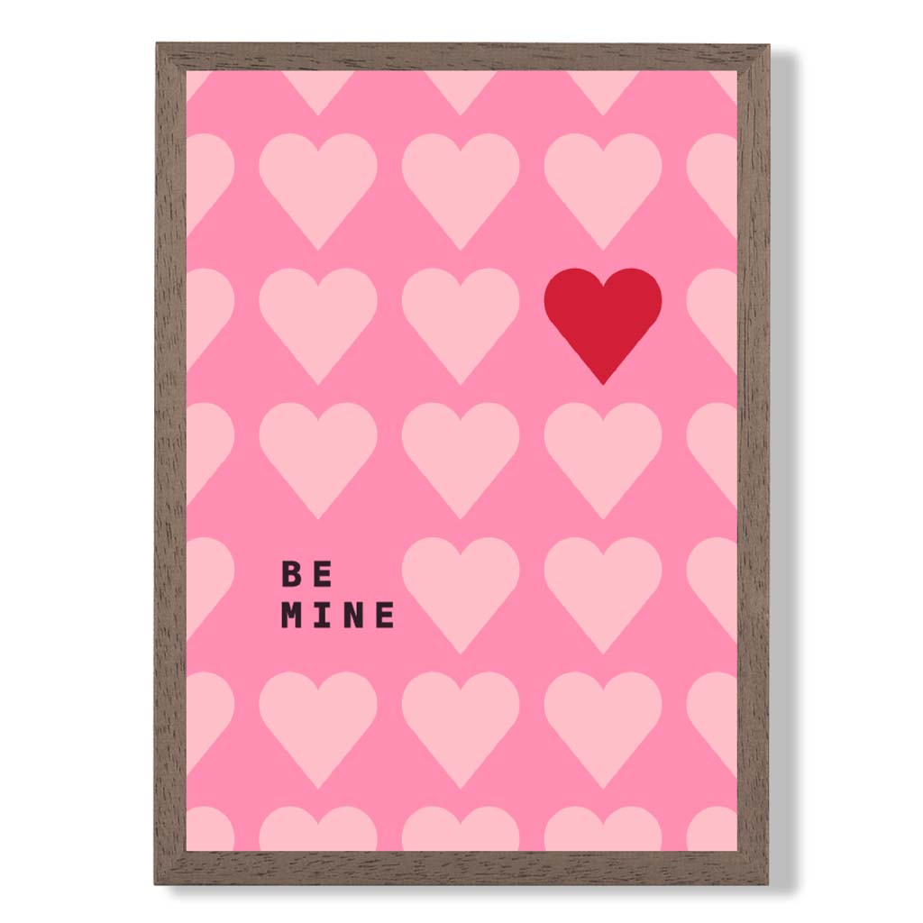 Be Mine Herzen Rahmen Kunstdruck