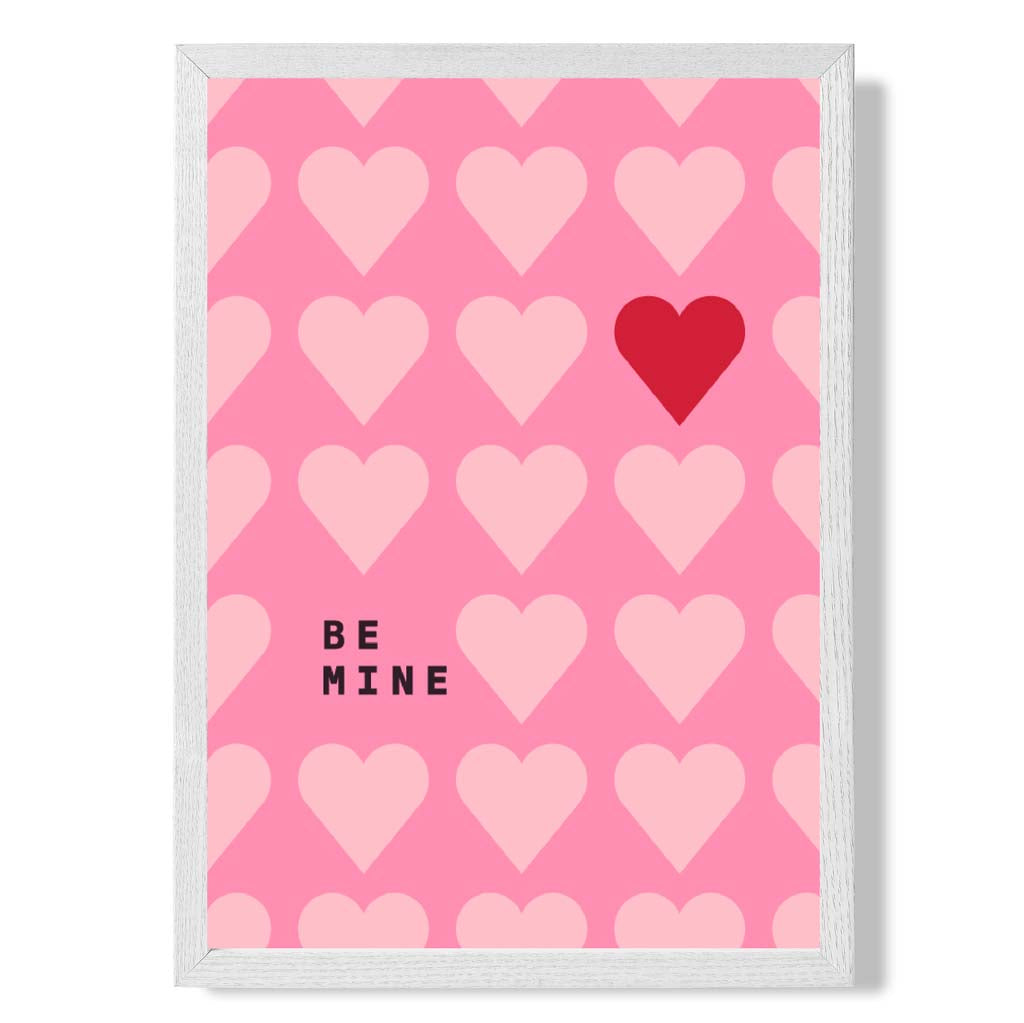 Be Mine Herzen Rahmen Kunstdruck