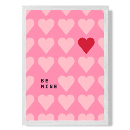 Be Mine Herzen Rahmen Kunstdruck