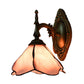 Frendorf | Rosa Blumen Wandlampe Landhausglas 1 Licht Wandlampe für Schlafzimmer