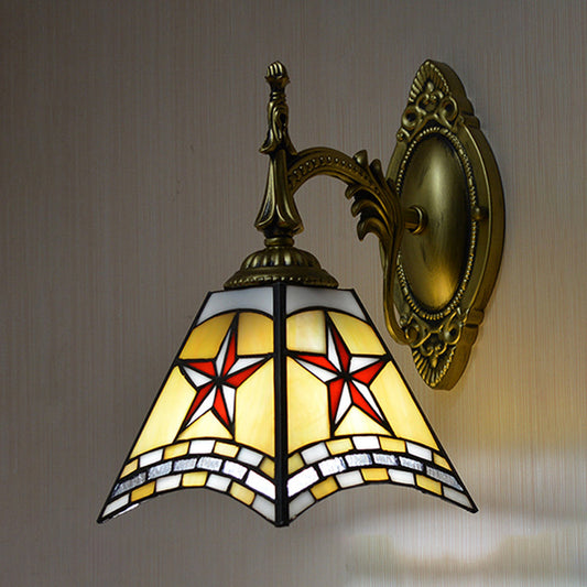 Frendorf | 1 Lichtster Wandverlichting Gevoegd Glas Handgemaakt Missie Wandlamp voor Gang