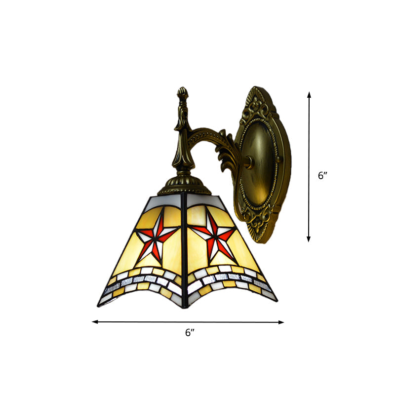 Frendorf | 1 Lichtster Wandverlichting Gevoegd Glas Handgemaakt Missie Wandlamp voor Gang