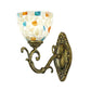 Frendorf | Wandmontage Licht met Komshade Tiffanystijl 1 Licht Wandverlichting in Oud Messing