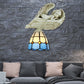 Frendorf | Glas-in-lood Koepel Wandverlichting met Hars Engel Loft Tiffany 1 Lichtsconcelamp in Wit/Helder
