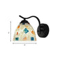 Frendorf | Weiße Schalen-Wandleuchte Tiffany 1 Kopf Multicolor Glas Wandlampe