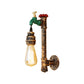 Frendorf | 1 Licht Water Tap Wandlamp met Pijp Vintage Antiek Messing Metaal Wandlamp Verlichting voor Gang