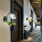 Frendorf | Dome Wandlamp Tiffany Glas-in-lood 1 Kop Blauwe Wandlamp met Bloemdecoratie