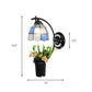 Frendorf | Dome Wandlamp Tiffany Glas-in-lood 1 Kop Blauwe Wandlamp met Bloemdecoratie