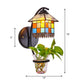 Frendorf | Glas in Lood Huis Wandmontage Licht Tiffany 1 Kop Helder/Beige Wandlamp met Plant Decoratie