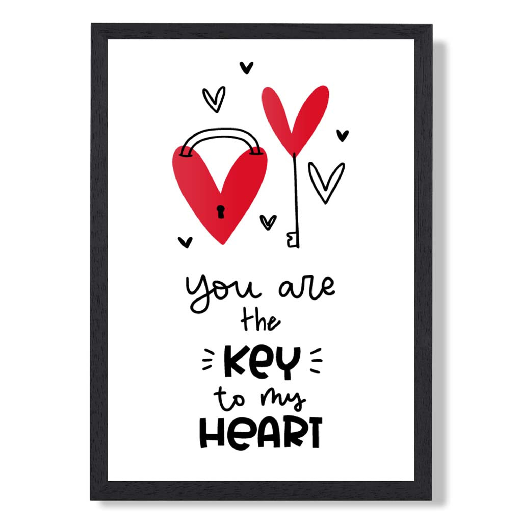 Key to my Heart Gerahter Kunstdruck