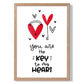 Key to my Heart Gerahter Kunstdruck