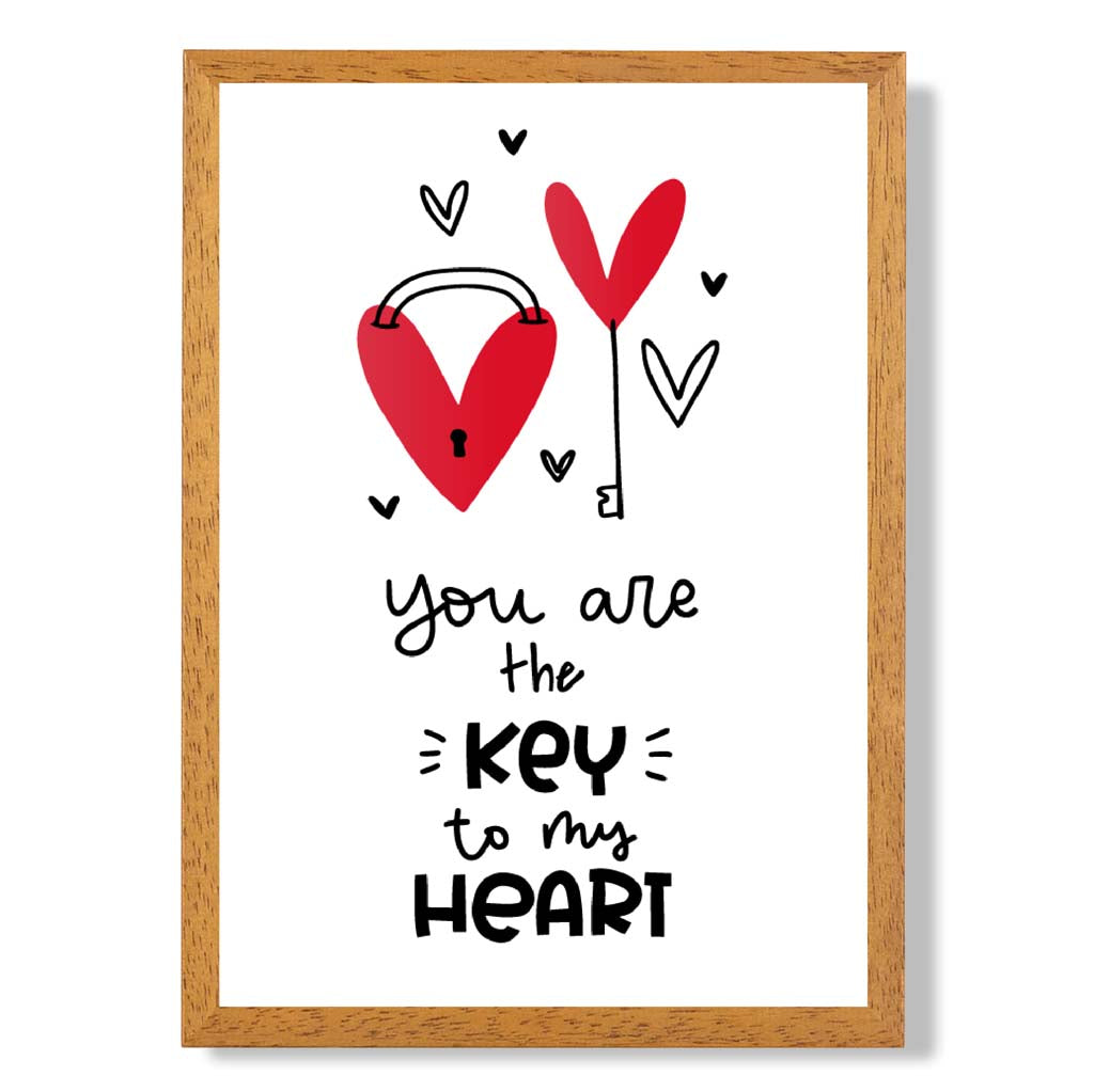 Key to my Heart Gerahter Kunstdruck