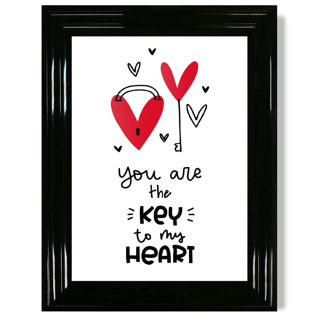 Key to my Heart Gerahter Kunstdruck