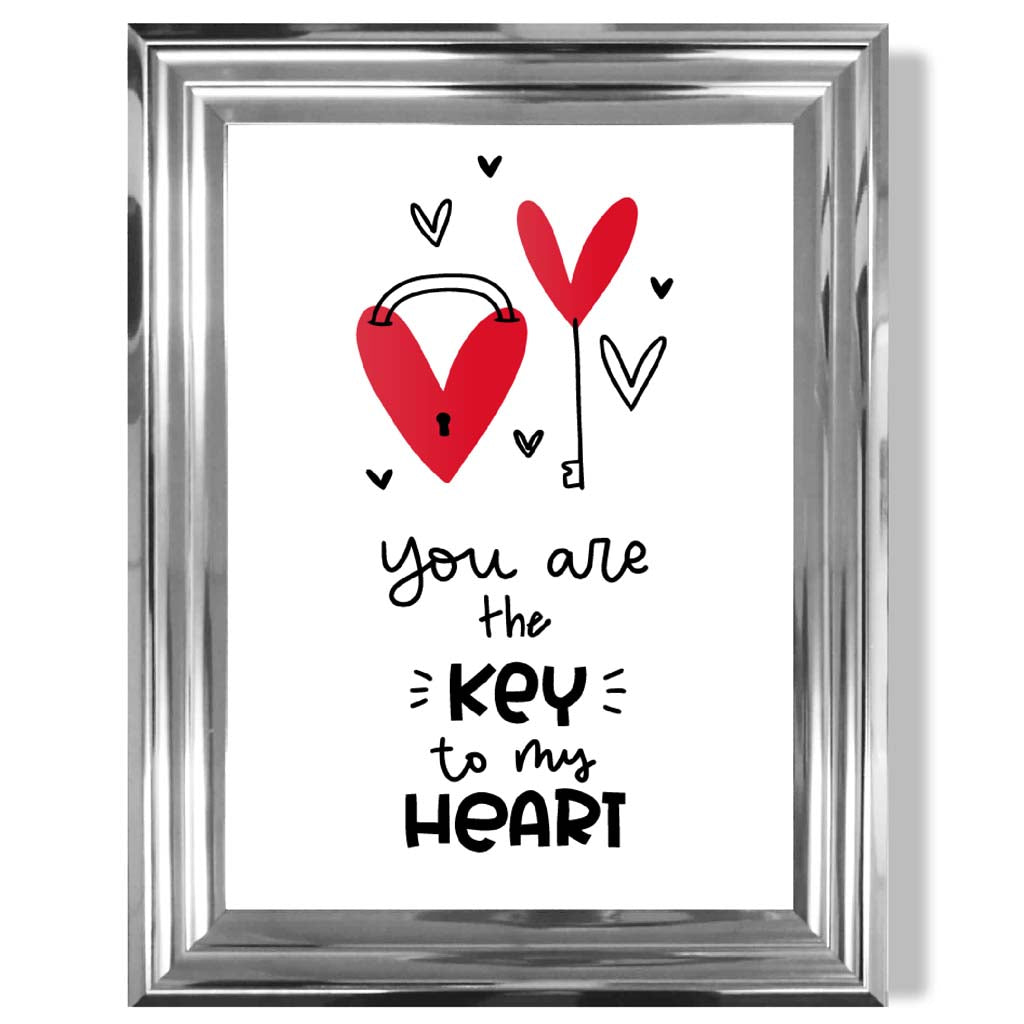 Key to my Heart Gerahter Kunstdruck