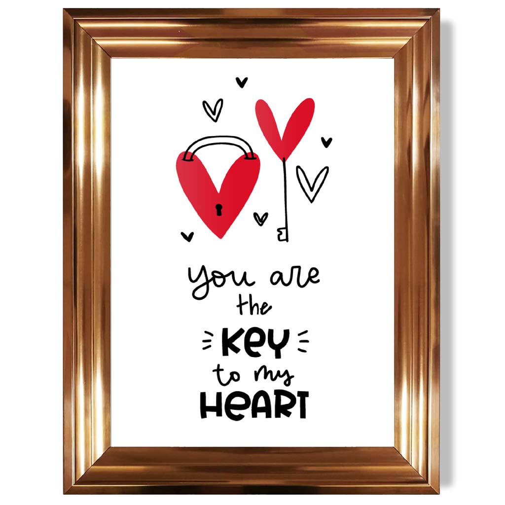 Key to my Heart Gerahter Kunstdruck