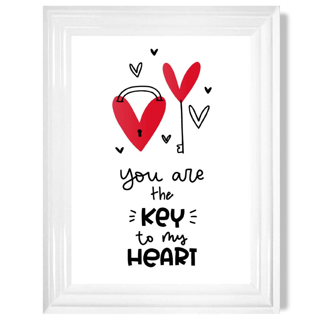 Key to my Heart Gerahter Kunstdruck