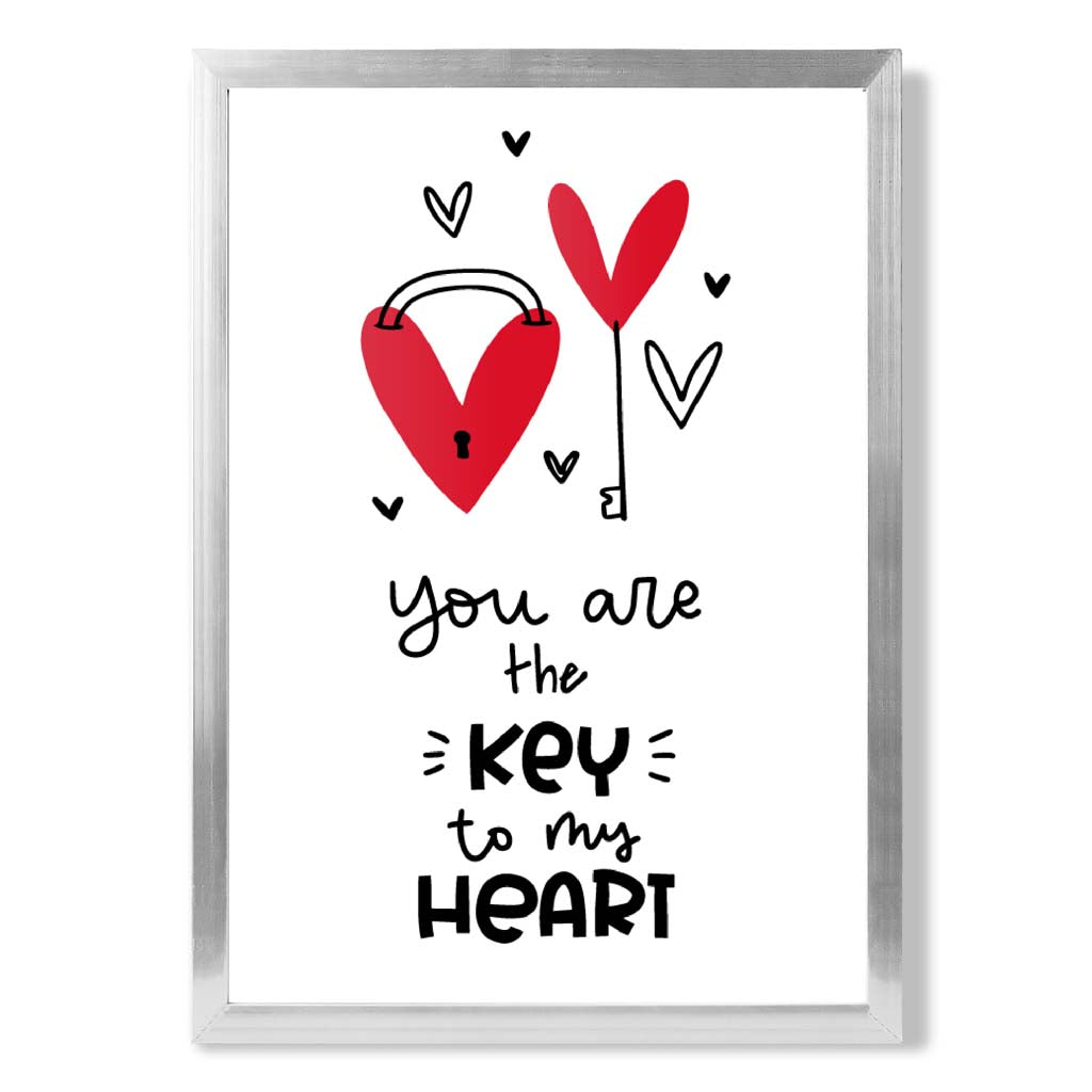 Key to my Heart Gerahter Kunstdruck