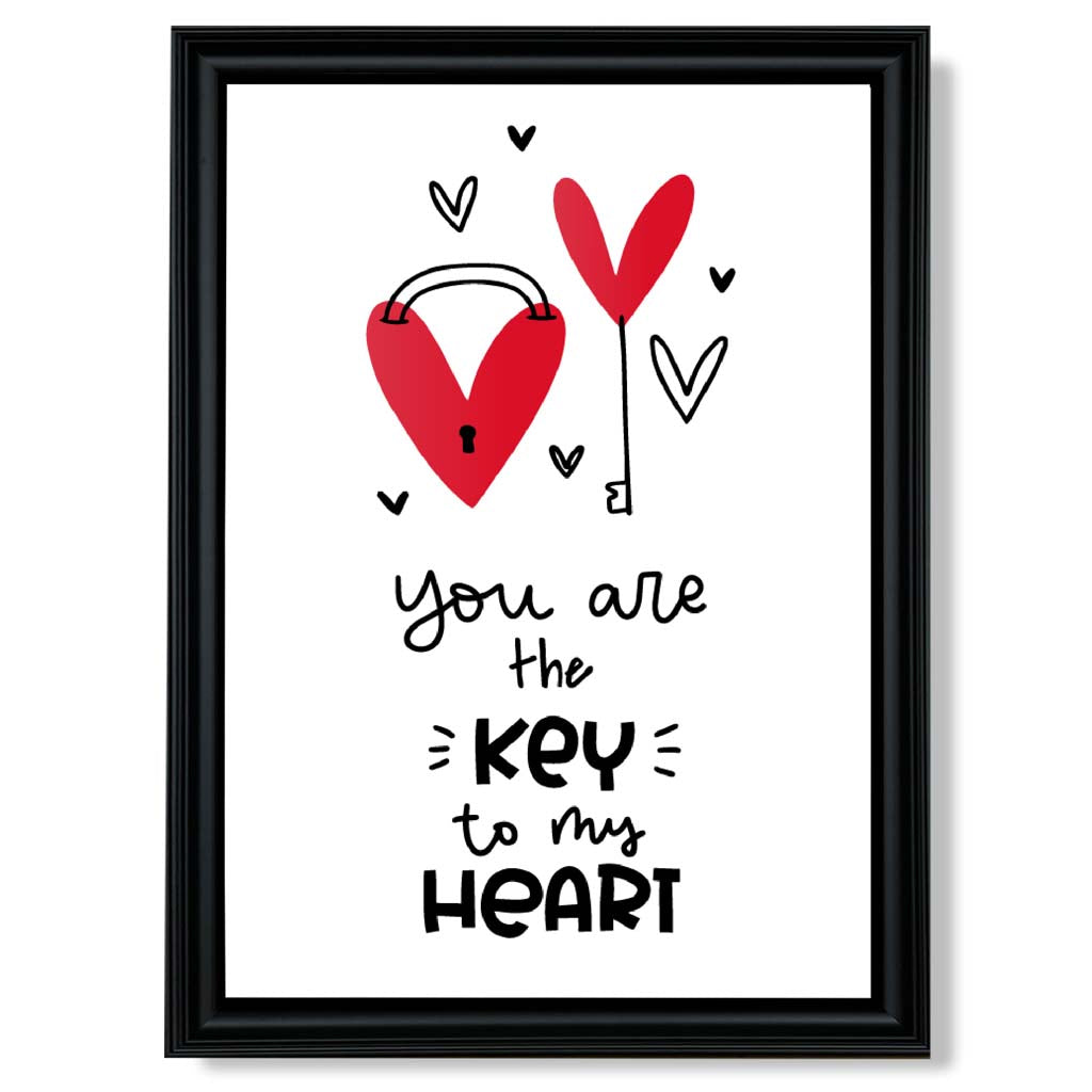 Key to my Heart Gerahter Kunstdruck