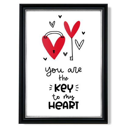 Key to my Heart Gerahter Kunstdruck