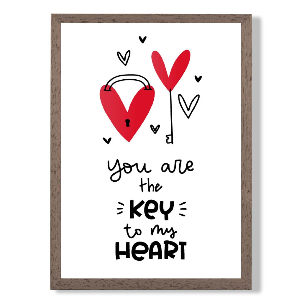 Key to my Heart Gerahter Kunstdruck