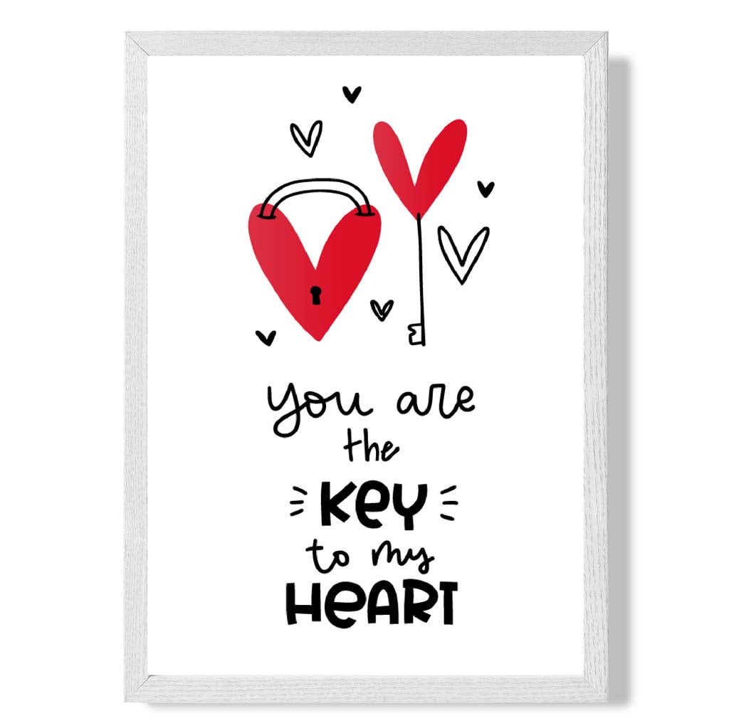 Key to my Heart Gerahter Kunstdruck