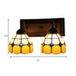 Frendorf | Gittermuster Amber Glas Wandleuchte Barock 2 Köpfe Schwarze Wandbeleuchtung Fixtures